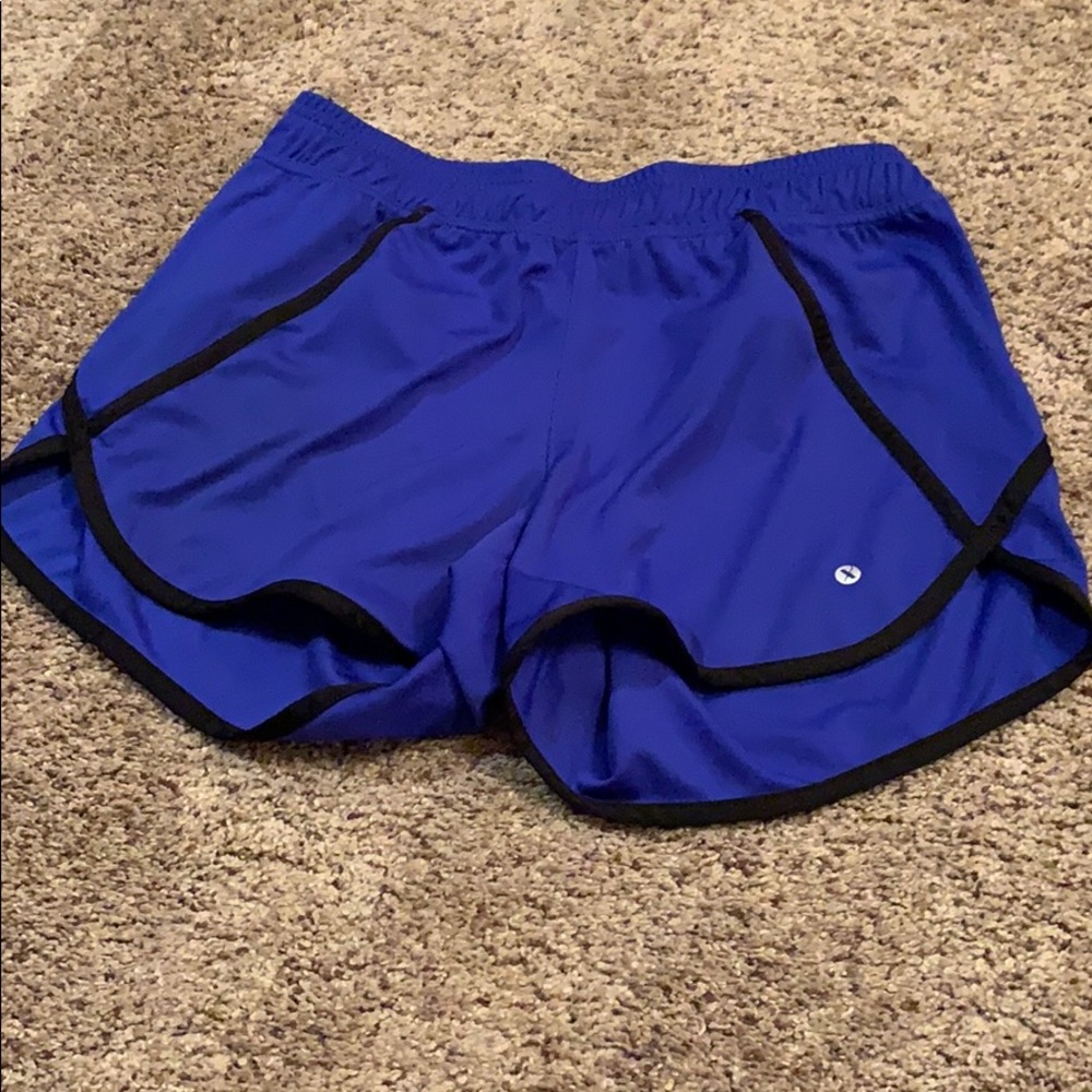 Blue running shorts